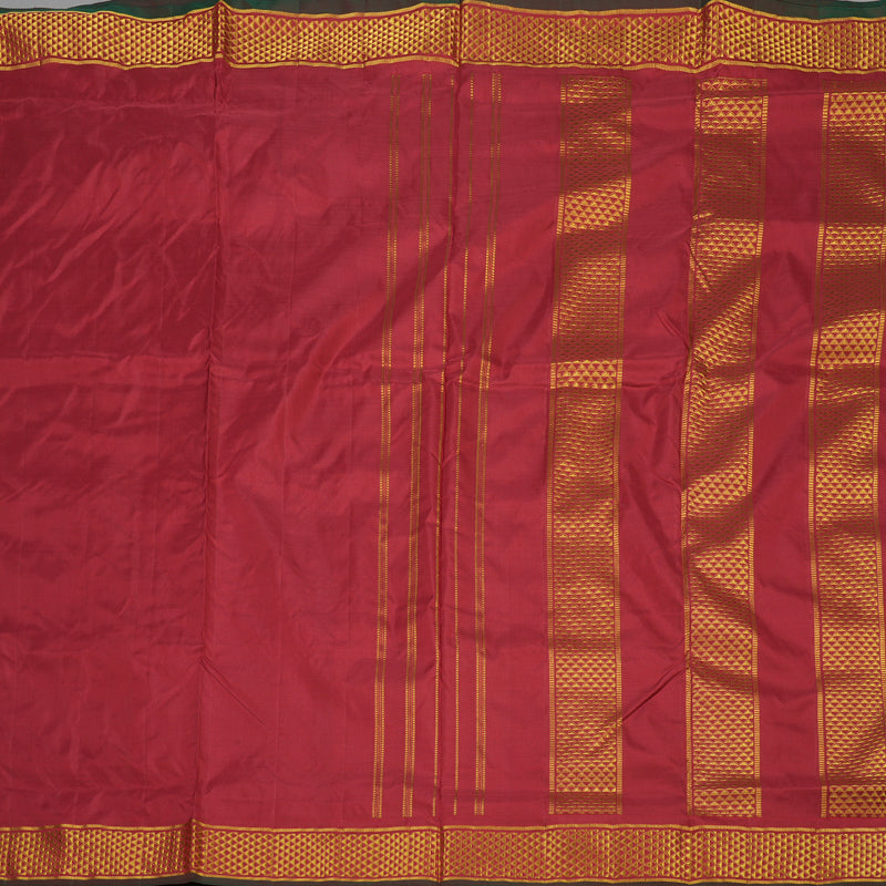 Hayagrivas Handloom Maroon Kanjivaram Ten Yards Silk Saree KBE1113I1-1