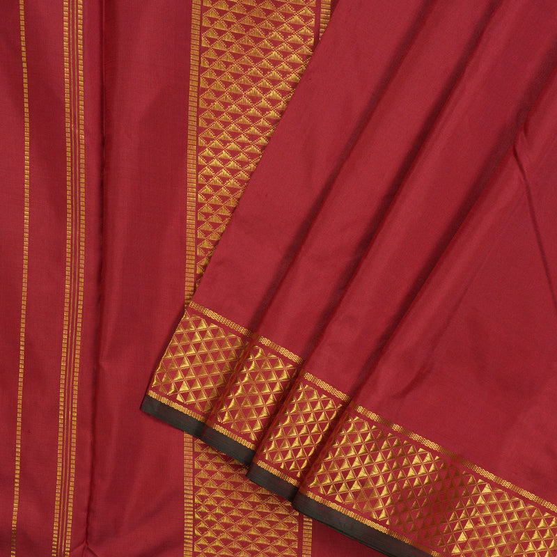Hayagrivas Handloom Maroon Kanjivaram Ten Yards Silk Saree KBE1113I1-1