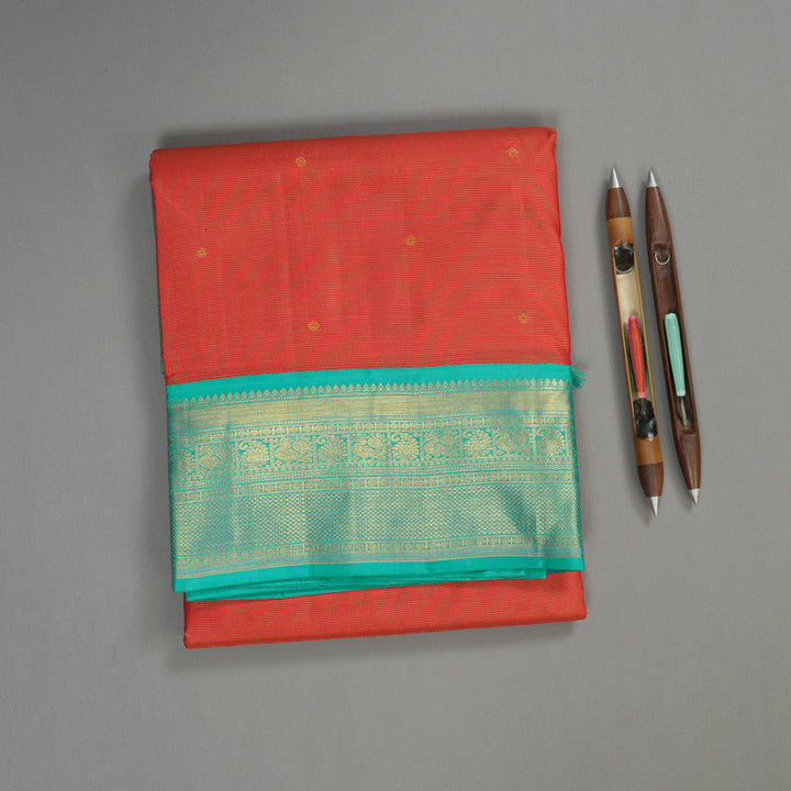 Hayagrivas Handloom Red Ten Yards Silk Madisar KBE1113I10-1