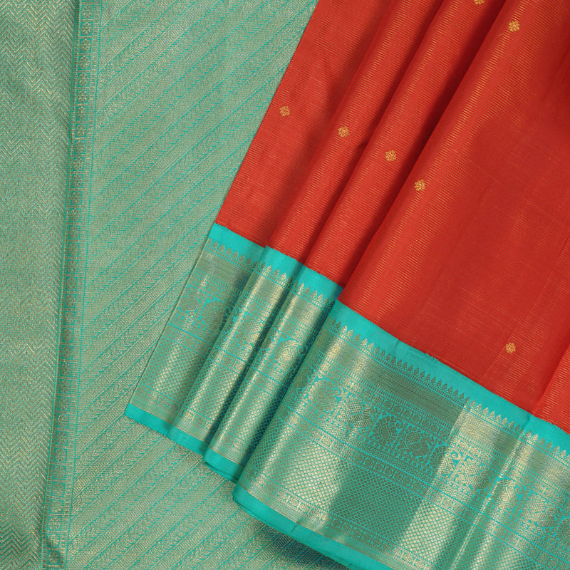 Hayagrivas Handloom Red Ten Yards Silk Madisar KBE1113I10-1