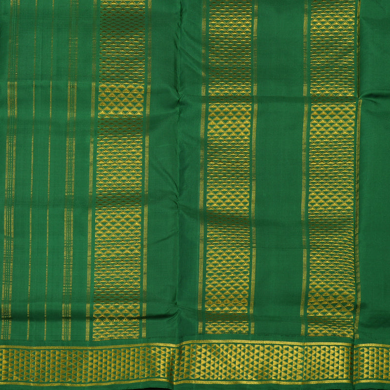 Hayagrivas Handloom Violet Kanjivaram Silk Saree with Dark Green Border KBE1113I6-2