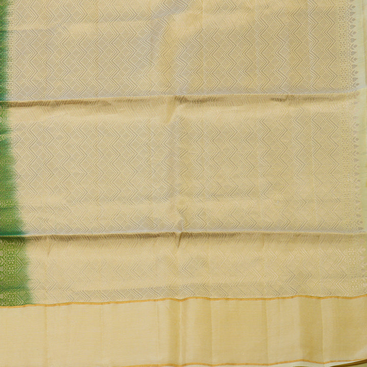 Hayagrivas Handloom Bottle Green Soft Silk Saree with Ivory Border KBE1117I2-2