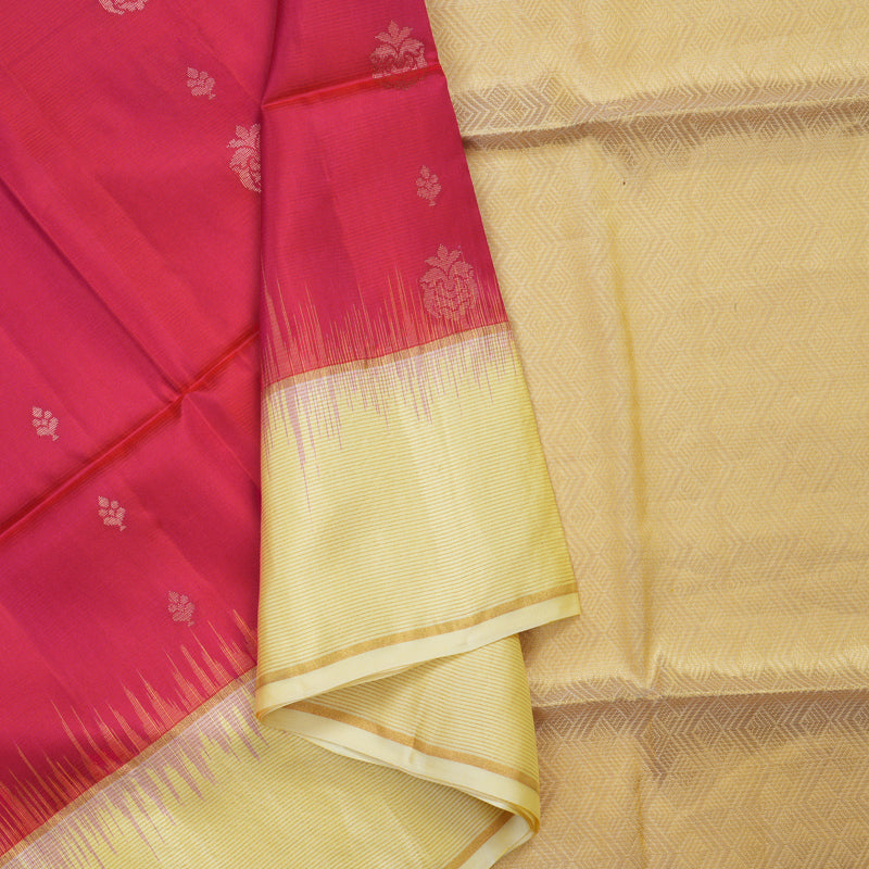 Hayagrivas Pink Handloom Soft Silk Saree KBE1117I2-3