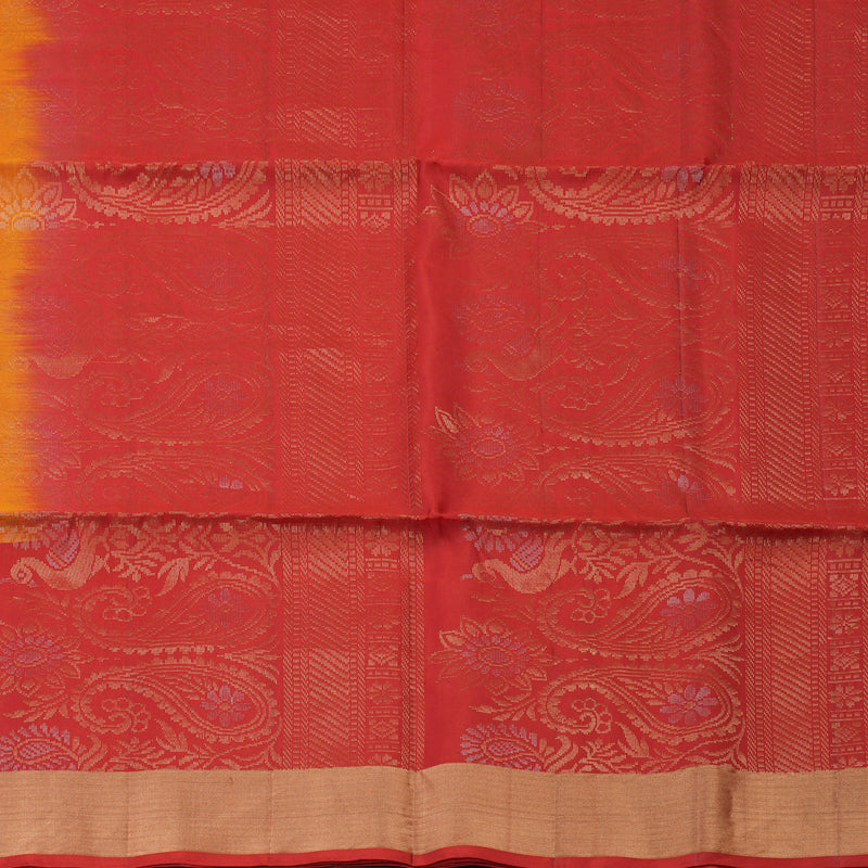 Hayagrivas Handloom Orange Soft Silk Saree with Red Border KBE1118I1-15
