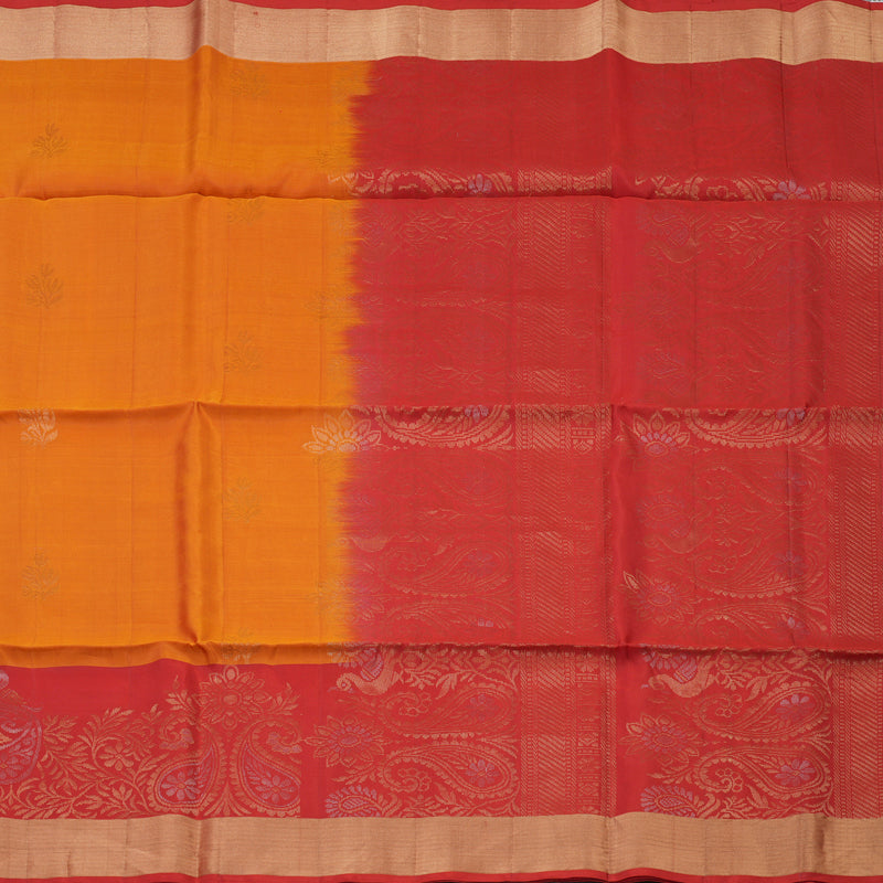 Hayagrivas Handloom Orange Soft Silk Saree with Red Border KBE1118I1-15