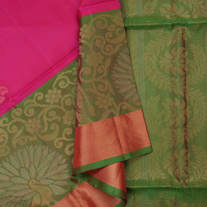 Hayagrivas Pink Pure Soft Silk Saree KBE1118I1-23
