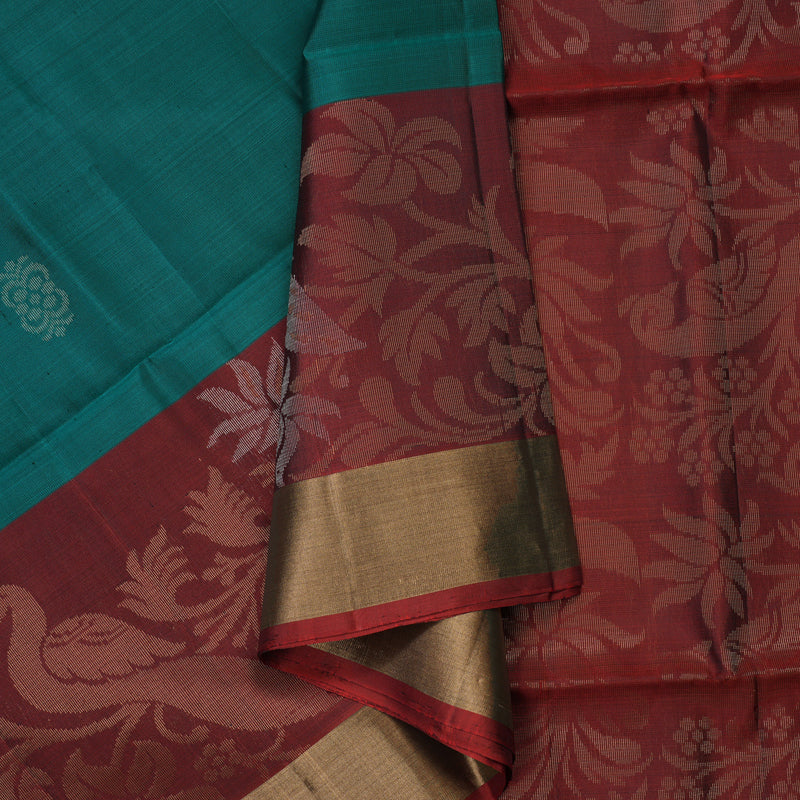 Hayagrivas Rama Blue Pure Soft Silk Saree KBE1118I1-30