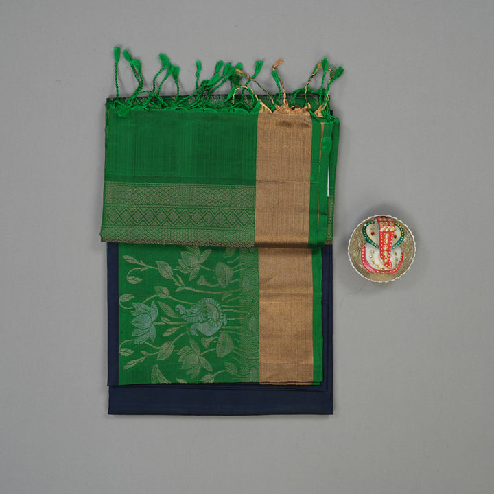 Hayagrivas Navy Blue Pure Soft Silk Saree KBE1118I1-34