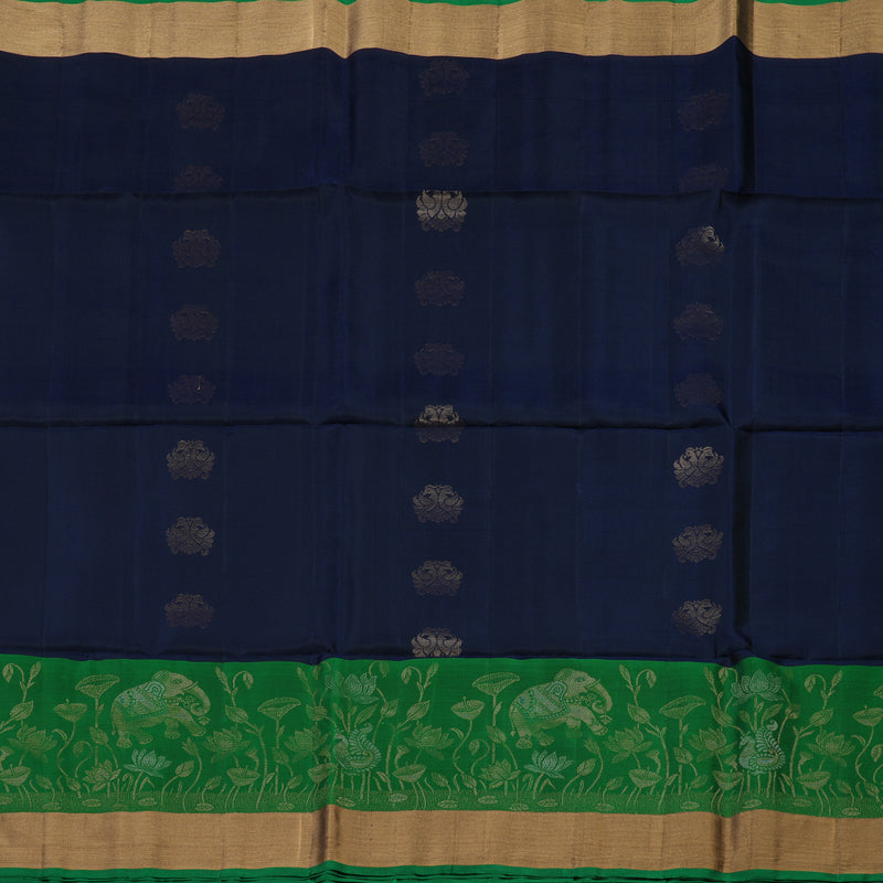Hayagrivas Navy Blue Pure Soft Silk Saree KBE1118I1-34