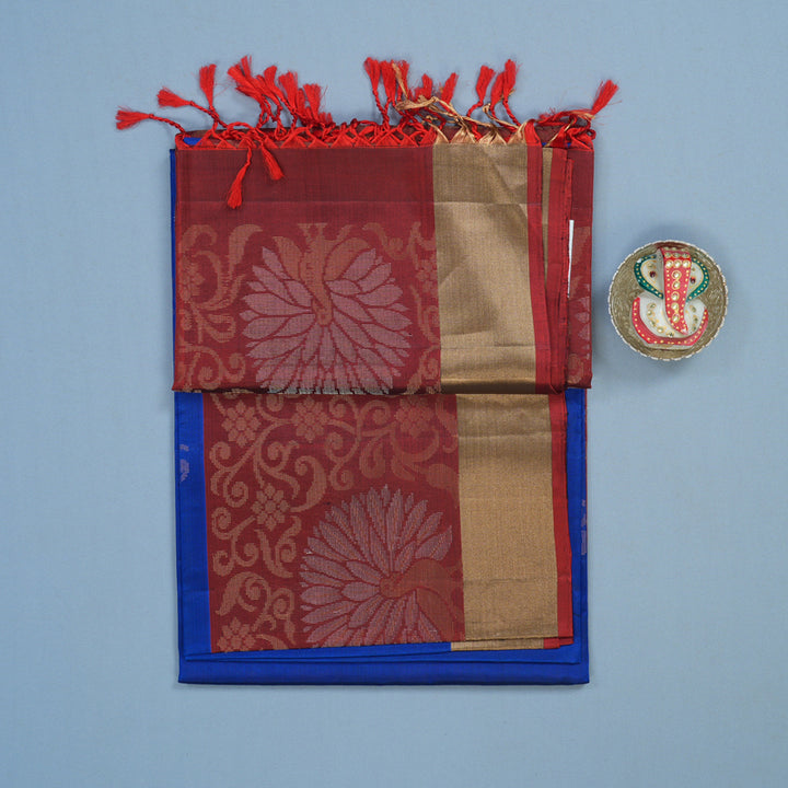 Hayagrivas MS Blue Handloom Soft Silk Saree KBE1118I1-43