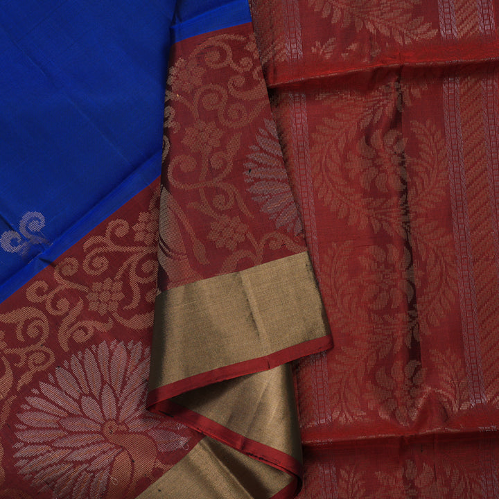 Hayagrivas MS Blue Handloom Soft Silk Saree KBE1118I1-43