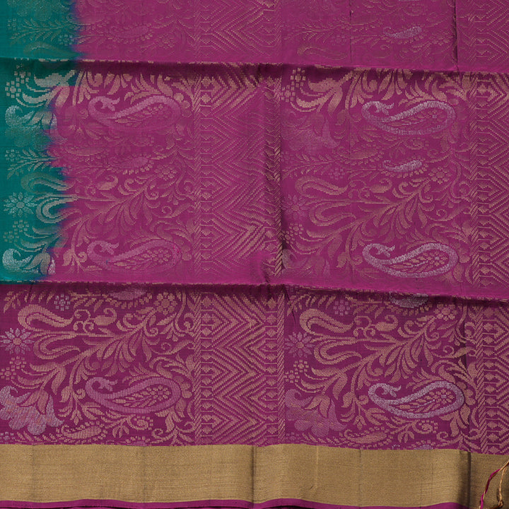 Hayagrivas Peacock Green Handloom Soft Silk Saree KBE1118I1-64
