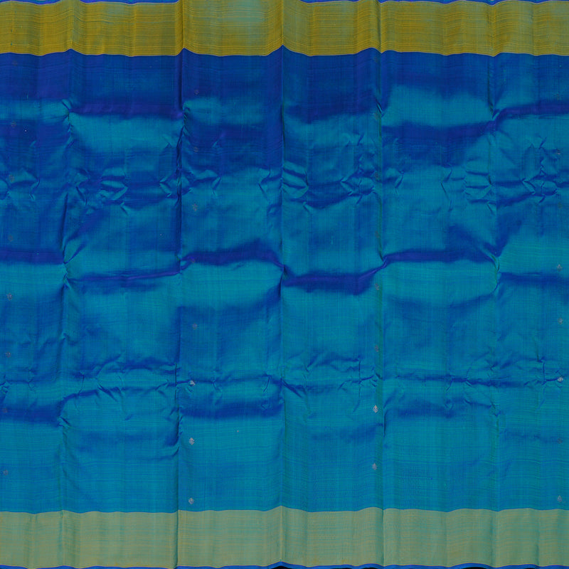 Hayagrivas Sky Blue Handloom Kanjivaram Silk Saree with Dual Tone (Sky Blue With Yellow) Border KBE111D1-2