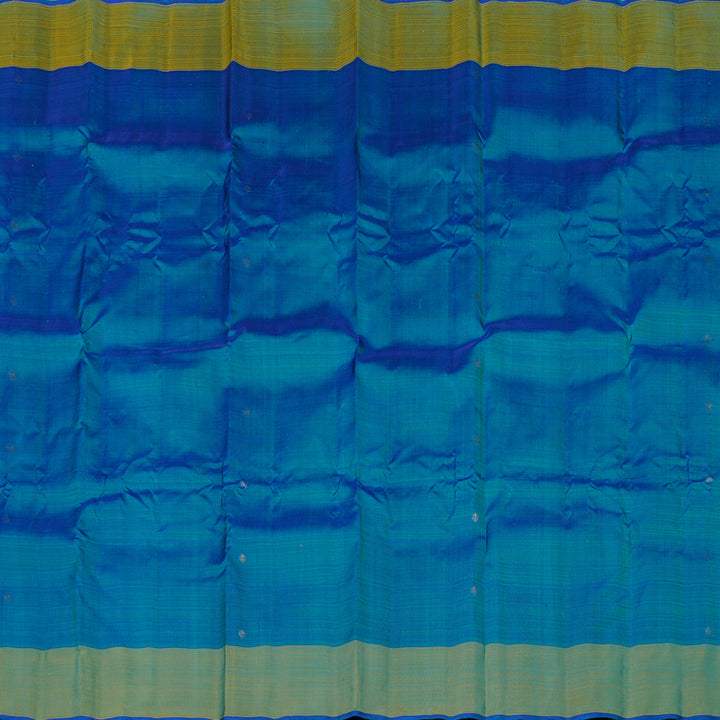 Hayagrivas Sky Blue Handloom Kanjivaram Silk Saree with Dual Tone (Sky Blue With Yellow) Border KBE111D1-2