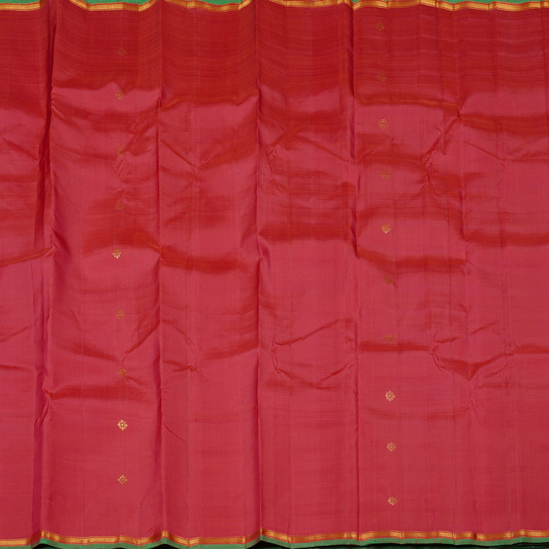 Hayagrivas Tomato Pink Handloom Kanjivaram Silk Saree with Mandhalir Border KBE111D2-7