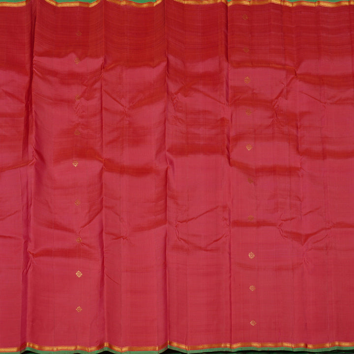Hayagrivas Tomato Pink Handloom Kanjivaram Silk Saree with Mandhalir Border KBE111D2-7