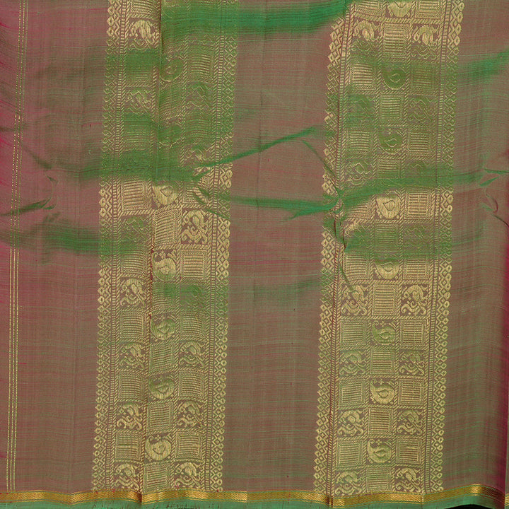 Hayagrivas Tomato Pink Handloom Kanjivaram Silk Saree with Mandhalir Border KBE111D2-7