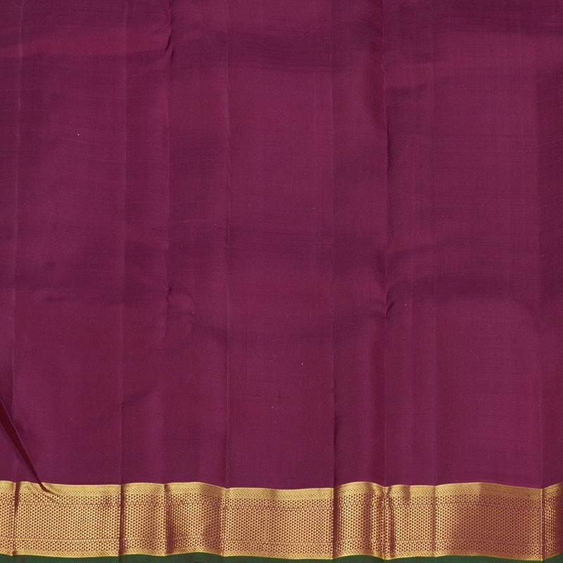 Hayagrivas Sampanga Green Handloom Kanjivaram Silk Saree with Dark Purple Border KBE111D4-3
