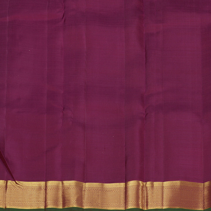 Hayagrivas Sampanga Green Handloom Kanjivaram Silk Saree with Dark Purple Border KBE111D4-3