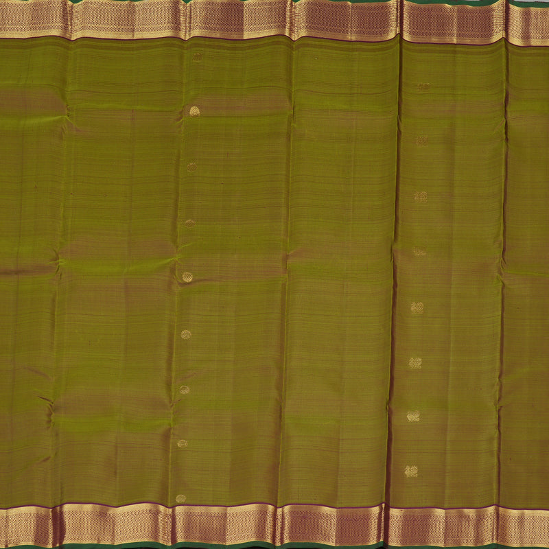 Hayagrivas Sampanga Green Handloom Kanjivaram Silk Saree with Dark Purple Border KBE111D4-3