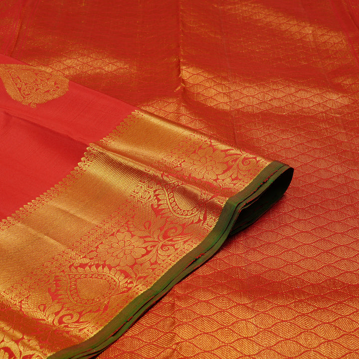 Hayagrivas Red Handloom Kanjivaram Silk Saree KBE111D5-1