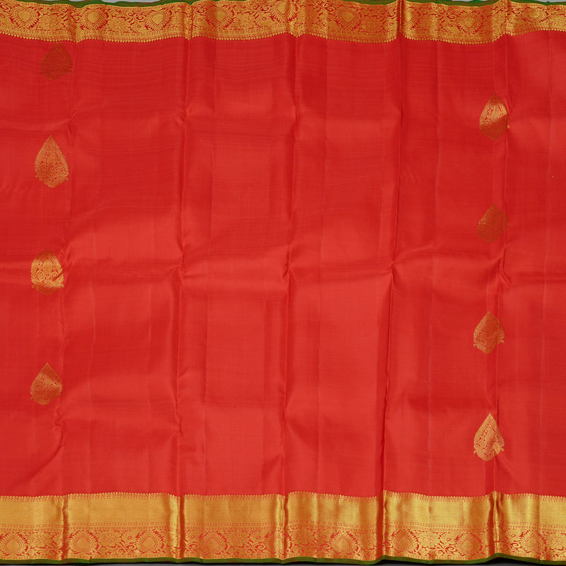 Hayagrivas Red Handloom Kanjivaram Silk Saree KBE111D5-1