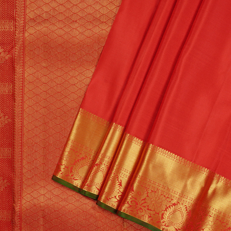 Hayagrivas Red Handloom Kanjivaram Silk Saree KBE111D5-1