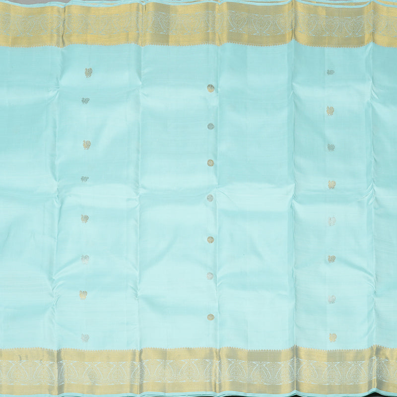 Hayagrivas Light Sky Blue Handloom Kanjivaram Silk Saree KBE111D5-10
