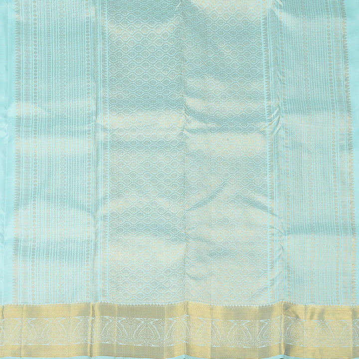 Hayagrivas Light Sky Blue Handloom Kanjivaram Silk Saree KBE111D5-10
