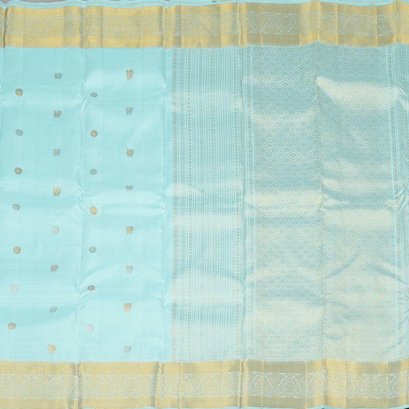 Hayagrivas Light Sky Blue Handloom Kanjivaram Silk Saree KBE111D5-10