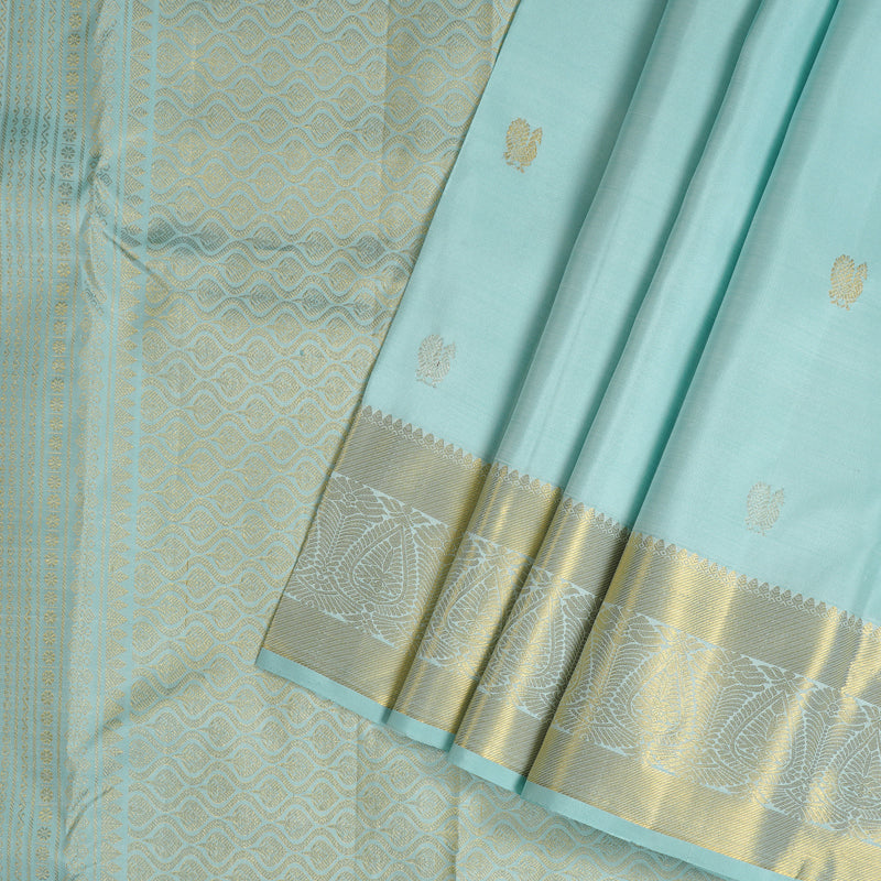 Hayagrivas Light Sky Blue Handloom Kanjivaram Silk Saree KBE111D5-10