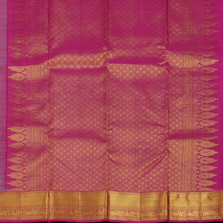 Hayagrivas Plum Purple Handloom Kanjivaram Silk Saree with Dark Pink Border KBE111D5-11