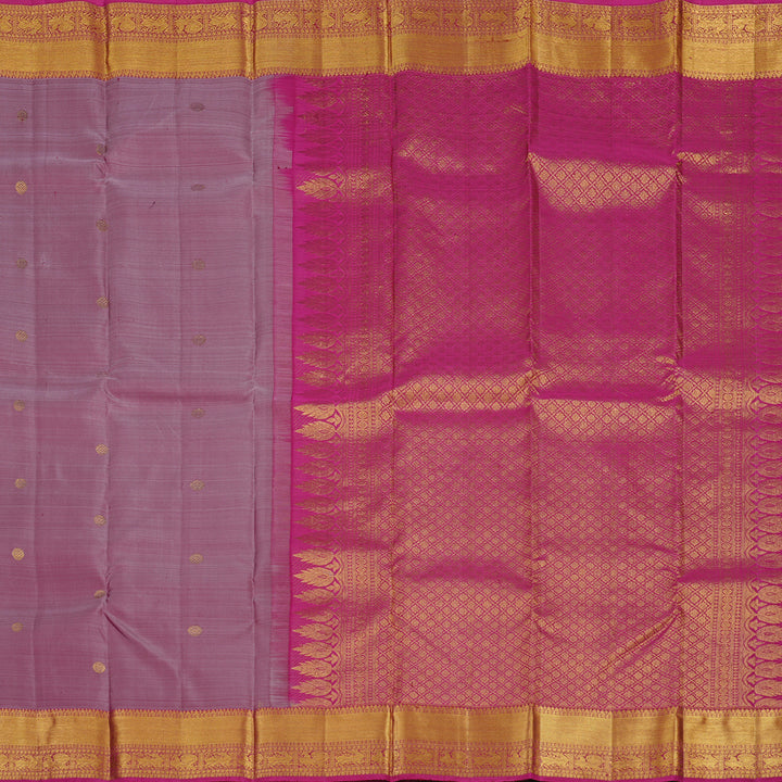 Hayagrivas Plum Purple Handloom Kanjivaram Silk Saree with Dark Pink Border KBE111D5-11