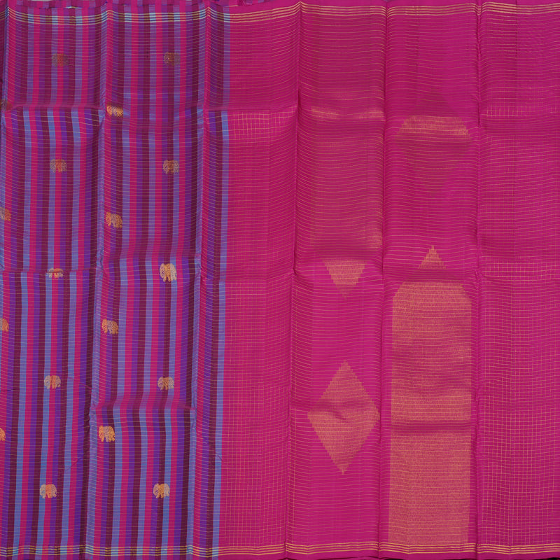 Hayagrivas Handloom Multicolour Kanjivaram Silk Saree KBE111D5-15