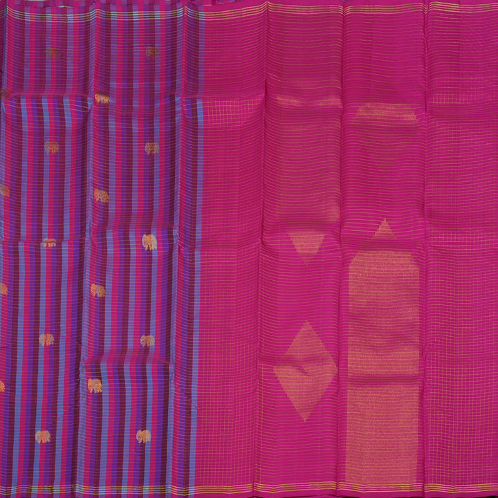 Hayagrivas Handloom Multicolour Kanjivaram Silk Saree KBE111D5-15