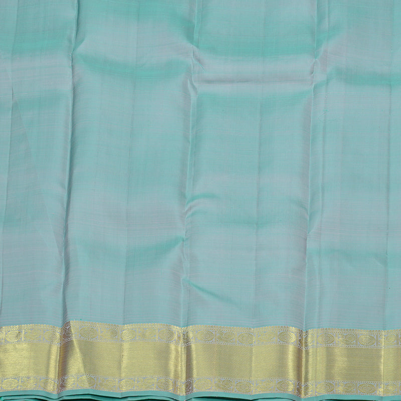Hayagrivas Baby Pink Handloom Kanjivaram Silk Saree with Silver Grey Border KBE111D5-3