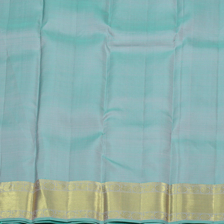 Hayagrivas Baby Pink Handloom Kanjivaram Silk Saree with Silver Grey Border KBE111D5-3
