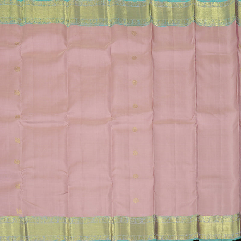 Hayagrivas Baby Pink Handloom Kanjivaram Silk Saree with Silver Grey Border KBE111D5-3