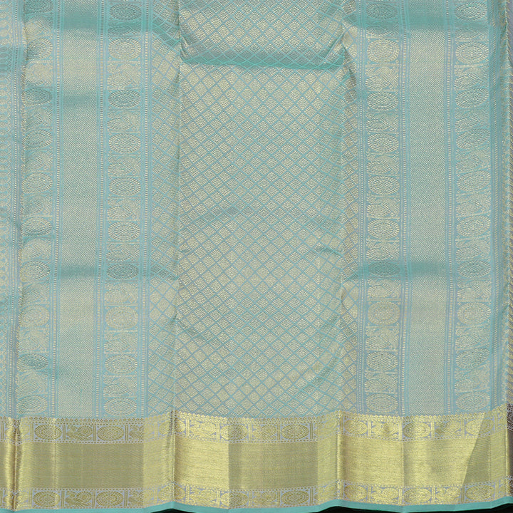 Hayagrivas Baby Pink Handloom Kanjivaram Silk Saree with Silver Grey Border KBE111D5-3