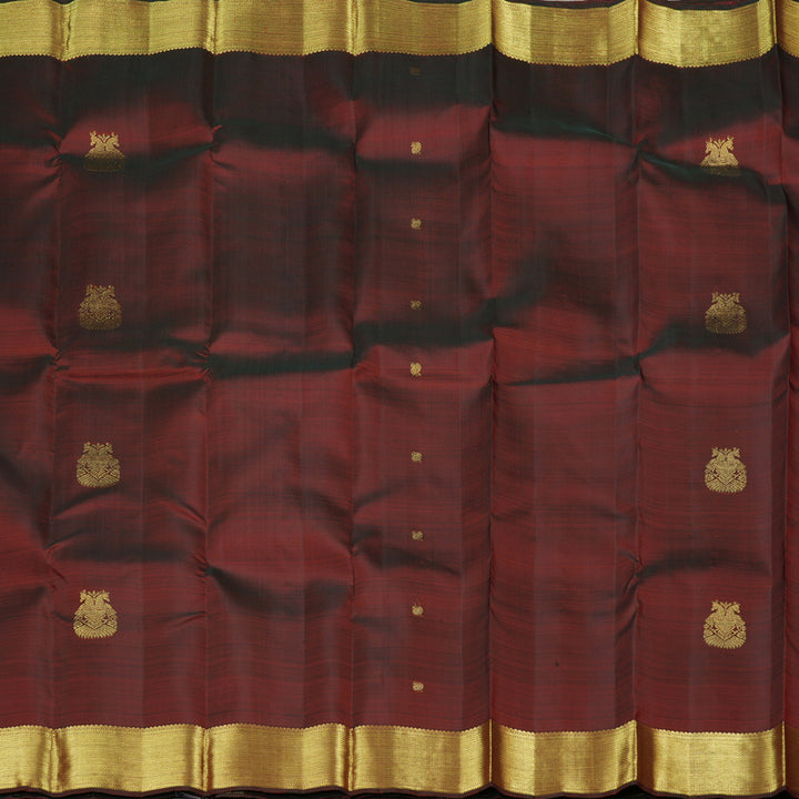 Hayagrivas Wine Maroon Handloom Kanjivaram Silk Saree KBE111D5-4