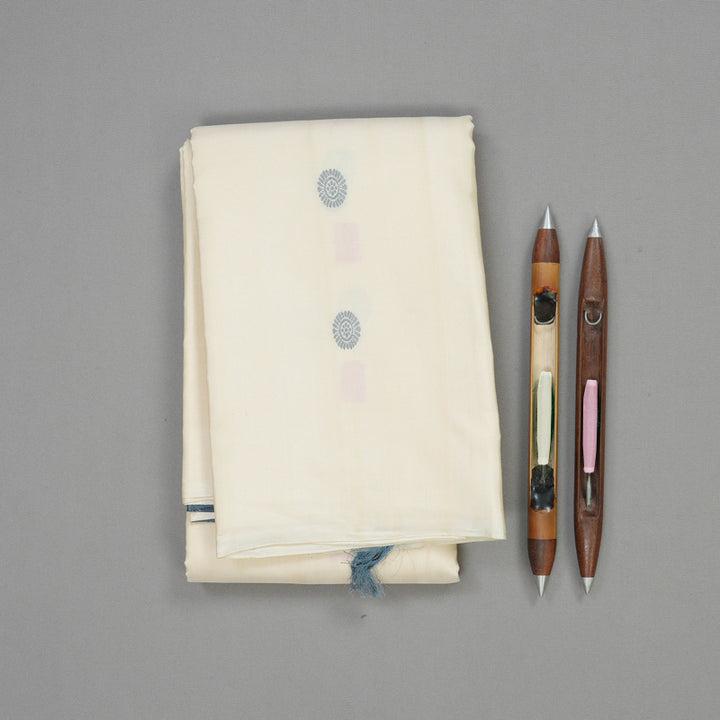 Hayagrivas Handloom Half White Kanjivaram Silk Saree KBE1120I6-1