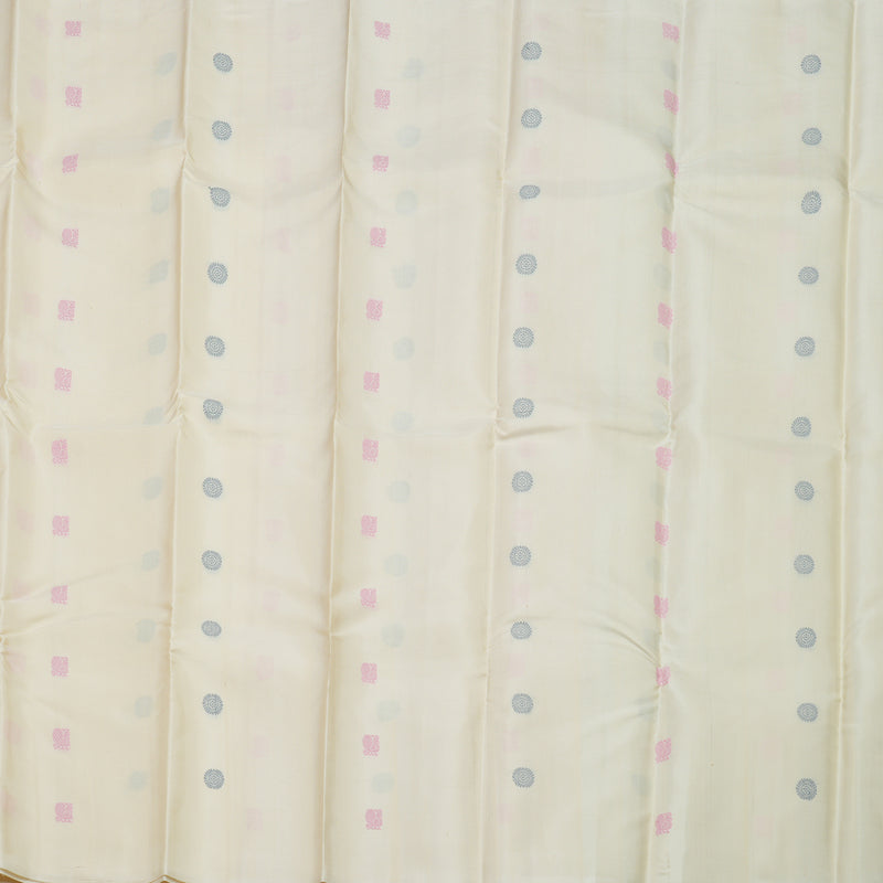 Hayagrivas Handloom Half White Kanjivaram Silk Saree KBE1120I6-1