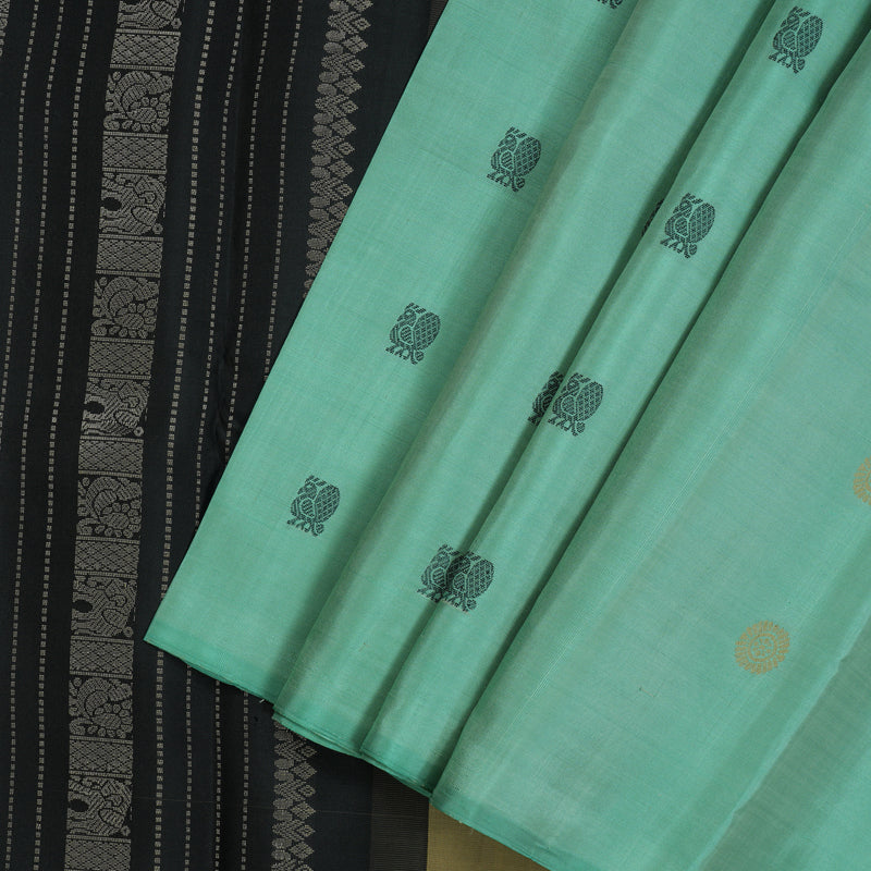 Hayagrivas Handloom Sea Green Kanjivaram Silk Saree KBE1120I6-2