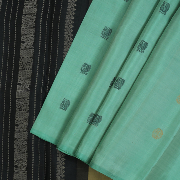 Hayagrivas Handloom Sea Green Kanjivaram Silk Saree KBE1120I6-2