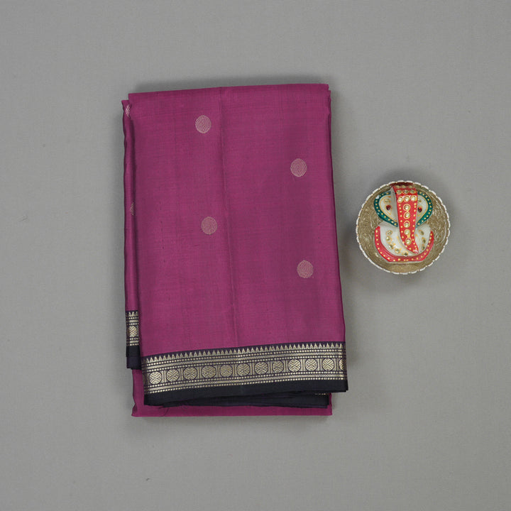Hayagrivas Handloom Wine Magenta Kanjivaram Silk Saree Karum Neelam border KBE1121I5-1