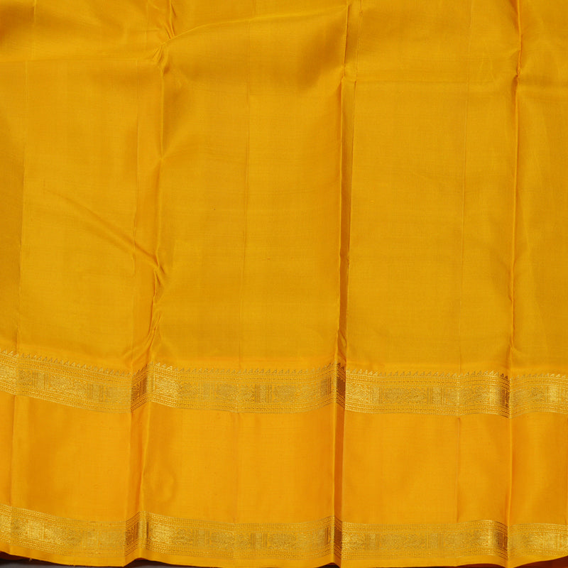 Hayagrivas Handloom Navy Blue Kanjivaram Silk Saree with Mango Yellow Border KBE1122I1-1