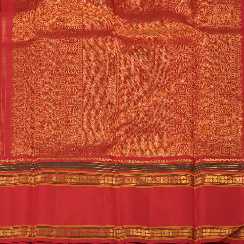 Hayagrivas Handloom Bottle Green Kanjivaram Silk Saree with Red Border KBE1122I2-2