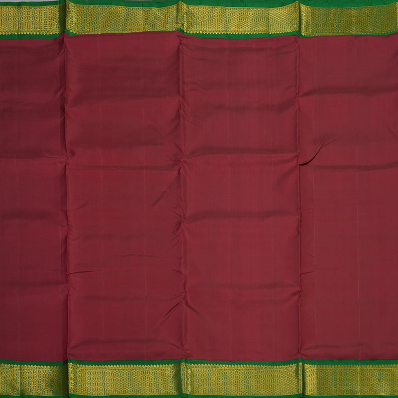 Hayagrivas Handloom Kum Kum Maroon Kanjivaram Ten Yards Silk Saree KBE1122I3-1