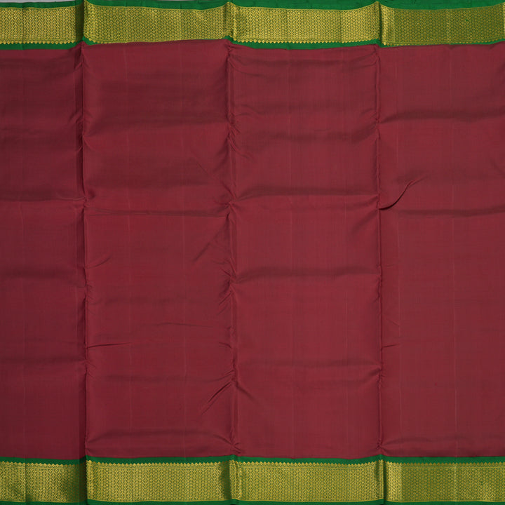 Hayagrivas Handloom Kum Kum Maroon Kanjivaram Ten Yards Silk Saree KBE1122I3-1