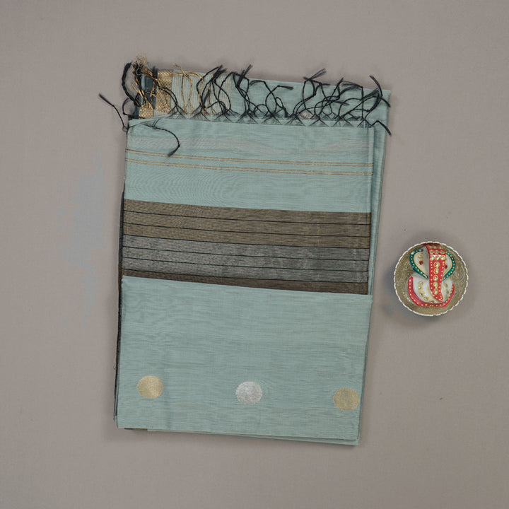 Hayagrivas Handloom Silver Grey Kora Silk Cotton Saree KBE1123I3-1